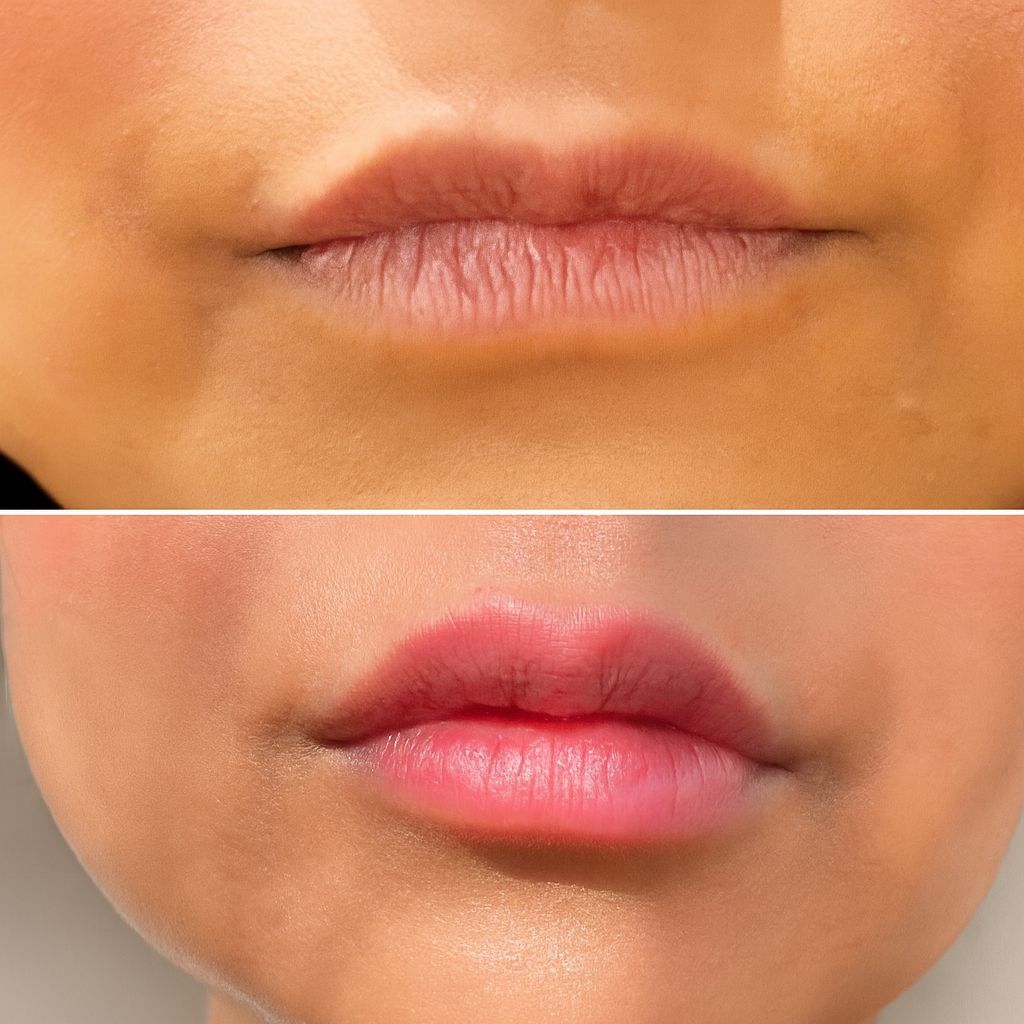 Before and after lips